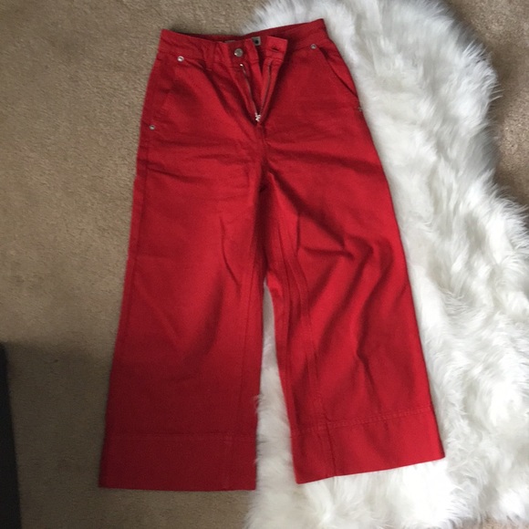 NWOT TopShop Red Culottes - Picture 4 of 4